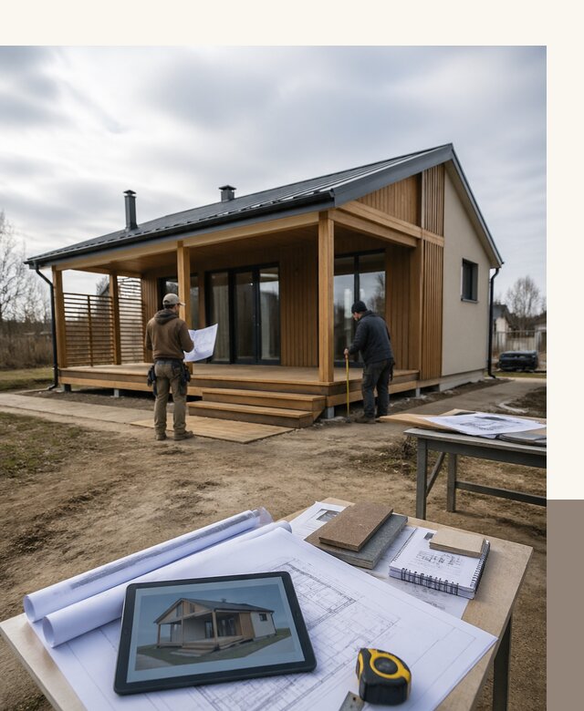 Проектирование домов 7 на 7 с террасой под ключ в Богородицке