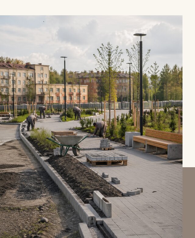 Благоустройство сквера в Богородицке с проектированием и реализацией